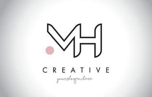 MH Letter Logo Design with Creative Modern Trendy Typography. vector