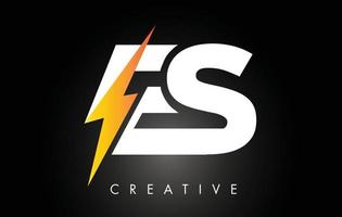 ES Letter Logo Design With Lighting Thunder Bolt. Electric Bolt Letter Logo vector