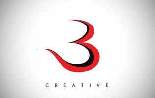 B red black Letter Modern Trendy Design Logo. Letter B Icon Logo with Modern Monogram vector