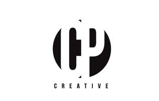 CP C P White Letter Logo Design with Circle Background. vector