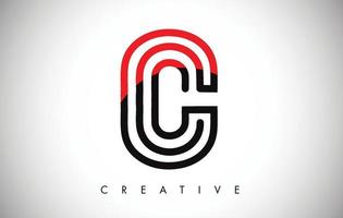 C Red and Black Letter Modern Trendy Design Logo. Letter C Icon Logo with Modern Monogram vector