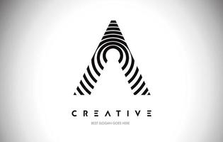 A Lines Warp Logo Design. Letter Icon Made with Circular Lines. vector