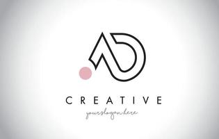 AD Letter Logo Design with Creative Modern Trendy Typography. vector