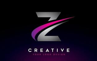 Creative Z Letter Logo Design with Swoosh Icon Vector. vector