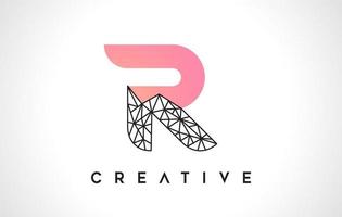 Letter R Beauty Logo. R Letter Design Vector with Origami Look Vector