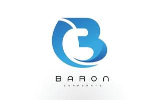 b logo azul. vector de diseño de icono de letra b