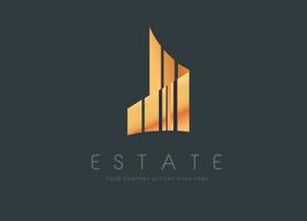 Real Estate Gold Design Building vector