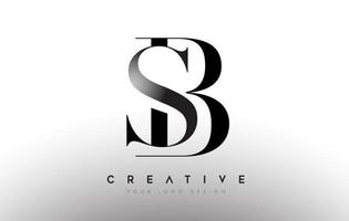 SB sb letter design logo logotype icon concept with serif font and classic elegant style look vector