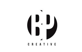 BP B P White Letter Logo Design with Circle Background. vector