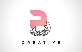 Letter B Beauty Logo. B Letter Design Vector with Origami Look Vector