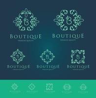 conjunto de logo floral boutique vector