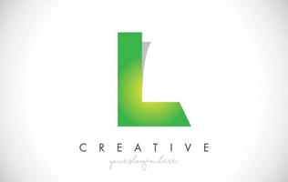L Letter Design Icon With Paper Cut Design Vector Logo Illustration