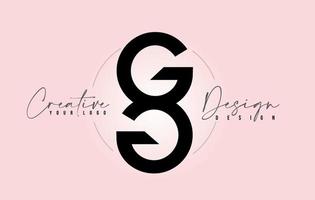 GG Letter Design Icon Logo with Letters one on top of each other Vector. vector