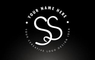 SS Handwritten Letters Logo Design with Circular Letter Pattern. Creative Handwritten Signature Logo Icon vector