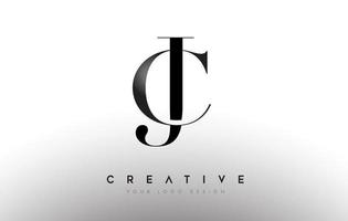 cj cj carta diseño logo logotipo icono concepto con fuente serif y estilo clásico y elegante look vector