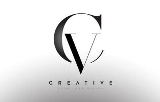 cv cv carta diseño logo logotipo icono concepto con fuente serif y estilo clásico y elegante look vector