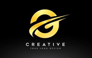 Creative G Letter Logo Design with Swoosh Icon Vector. vector