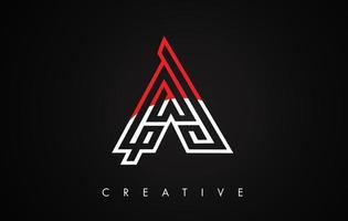 A Letter Red and Black Design Logo. Letter A Icon Logo with Modern Monogram vector