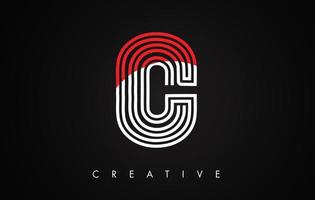 C Red and Black Letter Modern Trendy Design Logo. Letter C Icon Logo with Modern Monogram vector