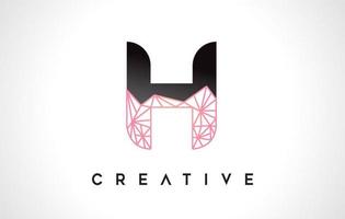 logotipo de belleza letra h. vector de diseño de letra h con vector de aspecto de origami