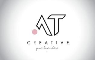 AT Letter Logo Design with Creative Modern Trendy Typography. vector