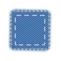 Square patchwork on a jeans canvas. Light blue denim geometric shape for sale label. vector