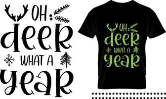 Funny Christmas saying typography print design. Oh deer what a year vector quote