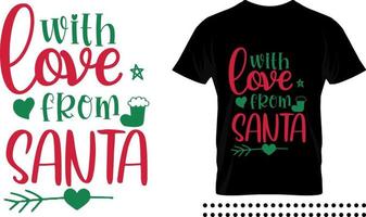 divertido diseño de impresión de tipografía de Navidad diciendo. con amor de santa vector cita