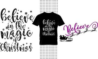 Christmas design bundle quote collection. Believe in the magic of christmas, beleive santa claus reindeer sleigh. best for print in t shirt round sign, mug, door sign etc. vector