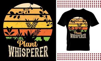 planta whisperer diseño de camiseta vintage impresión vector
