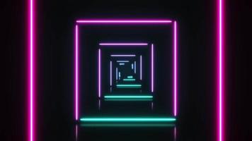 Abstract background with neon squares.