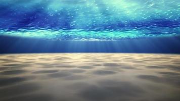 onderwater achtergrond met zanderige zeebodem. video