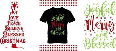 Merry Christmas Design Bundle. Set of christmas quotes sayings typography vector print of mug, card, poster, T shirt etc.