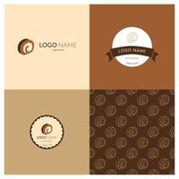 Set of roll cake vector design templates for bakery shop. Logo in linear style.