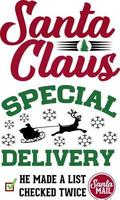 Santa claus mail special delivery do not open. santa sack christmas design 2021 vector