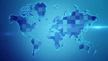 Fondo de mapa del mundo digital de tecnología futurista