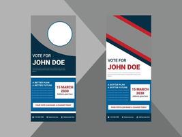 election roll up banner design template. vote now election poster leaflet design. cover, roll up banner, poster, print-ready vector