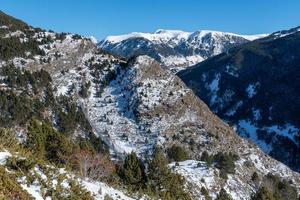 Montañas nevadas en los Pirineos de Andorra en invierno