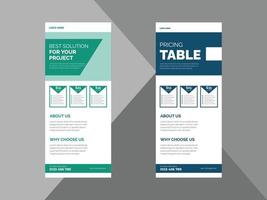 pricing table roll up banner design template. shop pricing table poster leaflet design template. cover, roll up banner, poster, print-ready vector