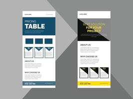 pricing table roll up banner design template. shop pricing table poster leaflet design template. cover, roll up banner, poster, print-ready vector