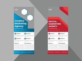 creative agency roll up banner design template. modern business poster leaflet design. cover, roll up banner, poster, print-ready vector