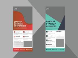 startup business roll up banner design template. business agency poster leaflet design. cover, flyer, poster, print-ready vector