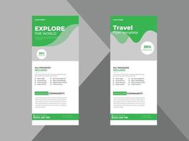 Travel DL Flyer, New Corporate Travel Roll Up Banner Design, Travel Business Tour Poster Leaflet Template, Travel flyer examples,  print-ready,Roll Up Vector Eps