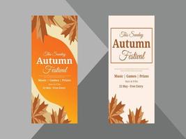 autumn festival roll up banner design template. autumn fall festival poster leaflet design template. cover, roll up banner, poster, print-ready vector