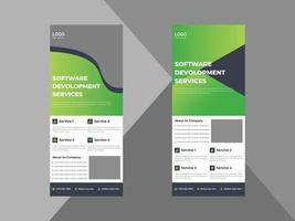 software development service roll up banner template. software agency poster leaflet design. cover, roll up banner, poster, print-ready