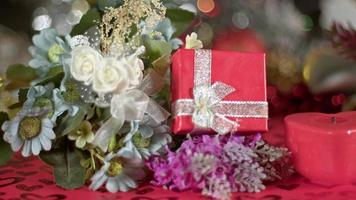 Valentine's Day Decoration Giftbox and Flowers and Candle video