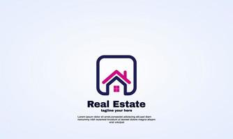 plantilla de logotipo de contorno de bienes raíces de vector casa casa