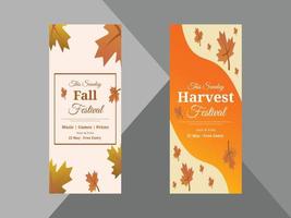 autumn festival roll up banner design template. autumn fall festival poster leaflet design template. cover, roll up banner, poster, print-ready vector