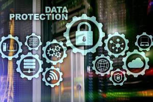 Server data protection concept. Safety of information from virus cyber digital internet technology photo