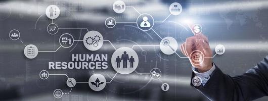 concepto de ocupación de empleo de contratación de recursos humanos. tecnología de negocios internet foto